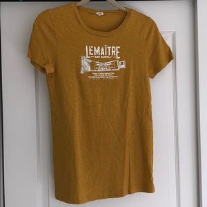 JCrew Mustard Yellow Graphic T-shirt